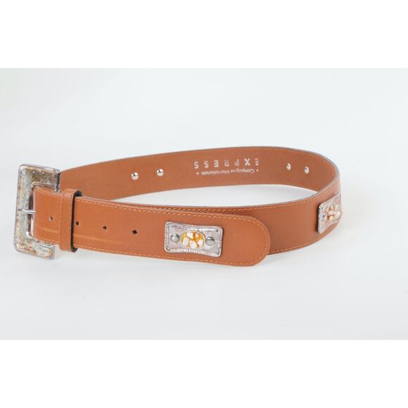 Vintage Express Belt Compagnie Internationale Leather Silver Western Studded L main image 9